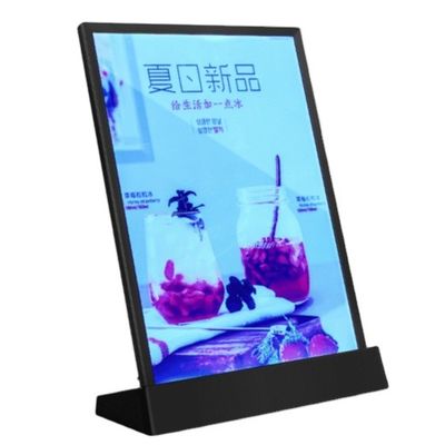 chất lượng  A4 Size LED Menu Stand Countertop Acrylic Holder Display With 7 Colors nhà máy