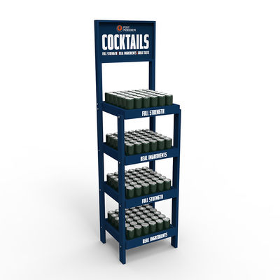 Gỗ thông 5 lớp Cocktail Display Stand Display Rack with Wheels for Wine Store