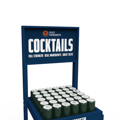 Gỗ thông 5 lớp Cocktail Display Stand Display Rack with Wheels for Wine Store