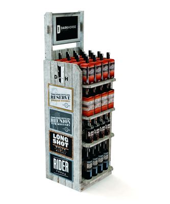 Giá trưng bày sản phẩm rượu cổ Giá trưng bày Vodka cổ điển cho cửa hàng độc quyền